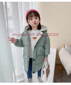 子供服 男の子 アウター 中綿コート 女の子 コート 子供コート 厚手 ダウンジャケット キッズ ロング 中綿ジャケット 防寒　 フード付き 暖かい 冬服 * コート