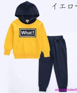 子ども服 セットアップ 男の子 ベビー 秋服 上下セット キッズ スウェット+長ズボン 2点セット フード付き ベーシッ お出かけ 通園 全3色 90-140 運動着 通学 * 上下セット