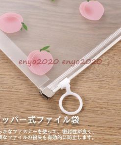 猫 事務用品 ジッパー 桜 4枚 ファイル入れ ジッパー式ファイルフォルダー 書類ケース オフィス用品  ファイルケース * クリアファイル