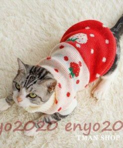 キャット 猫服 セーター ニット カバーオール 厚手 キャットウェア ペット用品 ペットグッズ 猫の服 猫用 秋冬物 防寒 おもしろ 新作 * 猫の服