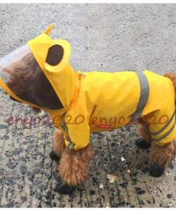 ！犬服 カッパ ポンチョ 反射光 撥水 雨具 帽子 犬の服 フード付き ドッグレインコート ドッグウェア 防水 * レイングッズ