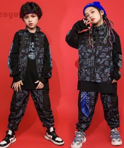 キッズ ダンス衣装 セットアップ ヒップホップ 3点セット 女の子 男の子 HIPHOP ベスト ダンスウェア 上下セット ジュニア 子供 韓国 ステージ衣装 団体 演出服 * ドレス、ダンス衣装