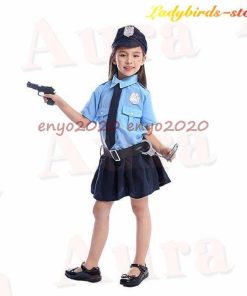 衣装 キッズ 警察服 ポリス 女の子 警察官 コスチューム 5点セット ポリス 演出服 警察制服 ポリス お巡りさん 幼稚園  コスプレ衣装 * キャラクター衣装