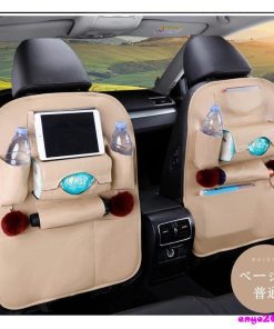 テーブル 後部座席収納 カーアクセサリー 車載用 多機能 収納 カー用品 バックシート 車 レザー ドリンクホルダー ゴミ箱付き　車載ポケット 合皮 ポケット * 収納用品