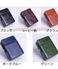 軽量 煙草入れ タバコケース レザー おしゃれ プレゼント コンパクト シガレットケース ライター収納 持ち運び メンズ レギュラー20本収納可能 * シガレットケース