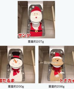 サンタ ふたカバー トナカイ トイレマット 飾り 部屋 クリスマス 可愛い 2点セット 雪だるま お家 滑り止め 室内 トイレマットセット * トイレ用マット