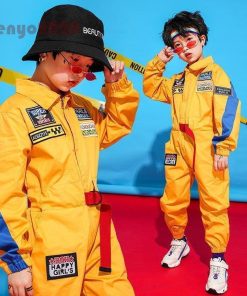 キッズダンス衣装 ヒップホップ HIPHOP オールインワン ロンパース ベルト セットアップ 長袖 チア 子供 男の子 女の子 練習着 ジャズダンス セール ステージ * 新体操ウエア