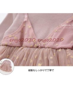 お姫様ドレス 80/90/100/110/120cm 子供 ドレス パーティー チュールワンピース シフォンワンピース 子供服 星 韓国 きれいめ 長袖 キッズ 演奏会 * ワンピース、チュニック