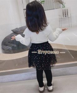 ボトムス レギンスパンツ ロングパンツ スカッツ 子供服 10分丈 こども キッズ 女の子 パンツ スカート 重ね着 チュチュスカッツ レース柄 * スカート