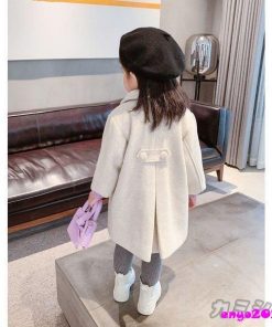 子供服 ラシャコート キッズ 女の子 厚手 無地トレンチコート 中綿コート 綿入れ ベビー ジュニア服 ロングコート 女児 アウター 防寒保温 暖かい おしやれ 秋冬 * コート