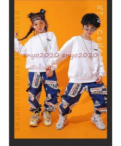 キッズ ダンス衣装 トップス パンツ ヒップホップ シャツ 女の子 男の子 HIPHOP ブラック ホワイト 子供 団体服 大きい 応援団 演出 文化祭 発表会 イベント * レッスンウエア