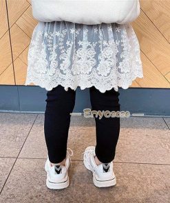 子供服 ボトムス 10分丈 パンツ ロングパンツ チュチュスカッツ こども 女の子 スカッツ レース柄 キッズ 重ね着 スカート レギンスパンツ * スカート