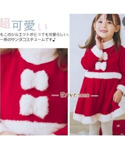 ワンピース&amp;帽子 キッズ サンタ服 2点セット サンタコスプレ 女の子 パーティー クリスマス衣装 サンタクロース * キャラクター衣装