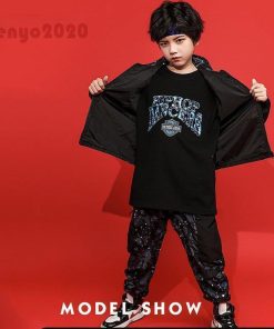 キッズ ダンス衣装 セットアップ ヒップホップ 3点セット 女の子 男の子 HIPHOP ベスト ダンスウェア 上下セット ジュニア 子供 韓国 ステージ衣装 団体 演出服 * ドレス、ダンス衣装