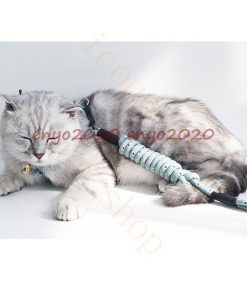 ハーネス リード 胴輪 首輪 猫用 スプリング ペット 8の字ハーネス 通気性 リード ハーネスセット ドッグラン お散歩 脱着簡単 安全 お洒落 衝撃吸収 外出 * 首輪