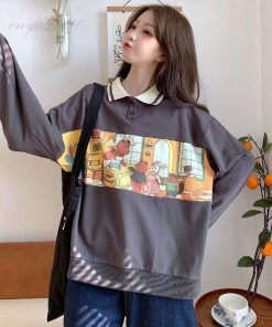 レディース 襟付き フロントボタン ドロップショルダー ゆるTシャツ Tシャツ トップス 切り替え * 長袖