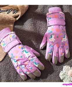 グローブ スキー キッズ 手袋 手ぶくろ 子供 子ども キッズ 5本指 防寒 裏起毛 スノーボードグローブ スキーウェア 防水 保温 アウトドア 滑り止め 冬 雪遊び * 手袋