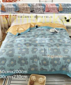 タオルケット　5重　ガーゼケット　毛布　ブランケット　ひざ掛け　150x200cm　200x230cm　オシャレ 大判サイズ　四季通用　夏掛け 肌掛け　コットン * ガーゼケット