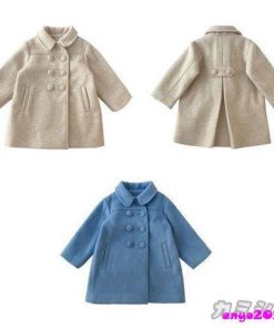 子供服 ラシャコート キッズ 女の子 厚手 無地トレンチコート 中綿コート 綿入れ ベビー ジュニア服 ロングコート 女児 アウター 防寒保温 暖かい おしやれ 秋冬 * コート