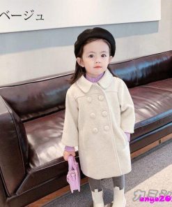 子供服 ラシャコート キッズ 女の子 厚手 無地トレンチコート 中綿コート 綿入れ ベビー ジュニア服 ロングコート 女児 アウター 防寒保温 暖かい おしやれ 秋冬 * コート