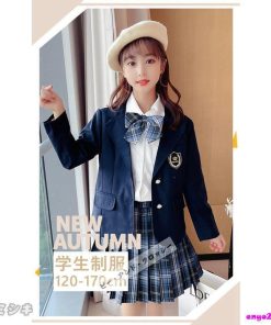 子供服 卒業式 女子 スーツ ジャケット 4点セット 卒服 女の子 チェック柄 プリーツスカート スクール 制服 発表会 七五三 110 140 セットアップ 170cm 半袖 * スーツ、ブレザー