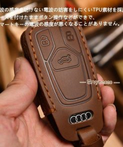 スマートキーケース 本革 レザー キーカバー ハンドメイド A4 A5 Q7 A7 A8 車 キーホルダー アクセサリー 専用設計 傷防止 高級革 おしゃれ * スマートキーカバー