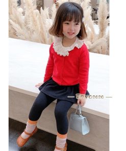 プリーツ スカッツ チュチュスカッツ 女の子 レギンスパンツ ボトムス スカート 子供服 重ね着 ロングパンツ パンツ キッズ 10分丈 フレア * スカート