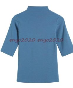 Tシャツ 半袖 カットソー レディース 春夏 五分袖 タートルネック 大きいサイズ プルオーナー トップス おしゃれ * 五分、七分袖