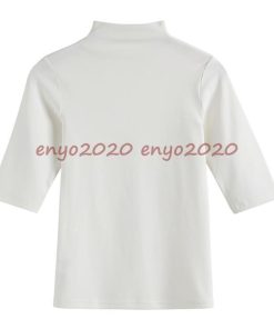 Tシャツ 半袖 カットソー レディース 春夏 五分袖 タートルネック 大きいサイズ プルオーナー トップス おしゃれ * 五分、七分袖