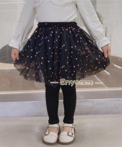 ボトムス レギンスパンツ ロングパンツ スカッツ 子供服 10分丈 こども キッズ 女の子 パンツ スカート 重ね着 チュチュスカッツ レース柄 * スカート