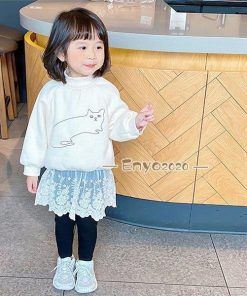 子供服 ボトムス 10分丈 パンツ ロングパンツ チュチュスカッツ こども 女の子 スカッツ レース柄 キッズ 重ね着 スカート レギンスパンツ * スカート