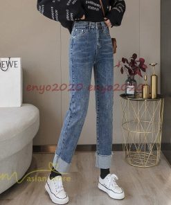 レディース デニムパンツ ジーンズ ストレッチ 美脚 パンツ ハイウエスト 2021春 ストレート ズボン ボトムス シンプル 着痩せ 20代30代40代 上品 カジュアル * その他スカート、パンツ