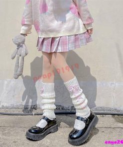 ルーズソックス 40cm リボン 白 ブラック 長さ ホワイト 女子高生 靴下 JK コスプレ スクール 制服 チア ガール ギャル コスチューム キッズ * ハイソックス