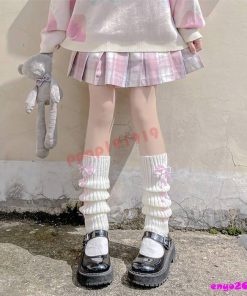 ルーズソックス 40cm リボン 白 ブラック 長さ ホワイト 女子高生 靴下 JK コスプレ スクール 制服 チア ガール ギャル コスチューム キッズ * ハイソックス