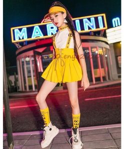 キッズ ダンス衣装 チアガール セットアップ ヒップホップ HIPHOP へそ出し トップス スカート タンクトップ 女の子 チア 子供 応援団 練習着 ステージ衣装 * ウエア