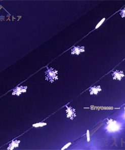 イルミネーションライト LED 雪花 電池 10m 80灯 クリスマス インテリア デコレーション ディスプレイ イベント かわいい ウォーム 暖かい光 きれい カラフル * イルミネーションライト