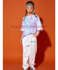 キッズ ダンス衣装  Tシャツ トップス パンツ ヒップホップ セットアップ HIPHOP 男の子 女の子 子供服 ズボン  ジャズダンス かっこいい チアガール 練習着 * レッスンウエア