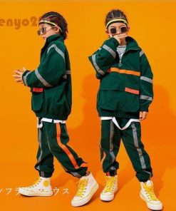 キッズ ダンス衣装 セットアップ ヒップホップ HIPHOP  子供 上下セット トップス ズボン パンツ ジャズダンス ステージ衣装 練習着 演出服 セール * 新体操ウエア