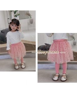 ボトムス レギンスパンツ ロングパンツ スカッツ 子供服 10分丈 こども キッズ 女の子 パンツ スカート 重ね着 チュチュスカッツ レース柄 * スカート