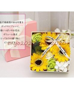 プレゼント 枯れない花 ギフト スクエアボックス 母の日 フラワー ホワイトデー 石鹸花 造花 バレンタインデー ソープフラワー ボックスフラワー * 花束、アレンジメント