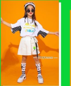 キッズ ダンス衣装 セットアップ ヒップホップ HIPHOP 子供服 トップス Ｔシャツ パンツ スカート 半袖 男の子 女の子 ジャズダンス 演出 チアダンス 練習着 * レッスンウエア