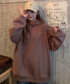 レディース ゆるTシャツ トップス シンプル ゆったりプルオーバー トップス プルオーバー フード付き * 長袖