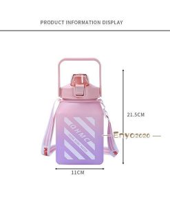 水筒 1.5L ボトル プロティーン ワンタッチ プラスチック おしゃれ マグボトル 大容量 運動会 直のみ グラデーション ストロー 1.5リットル * 水筒