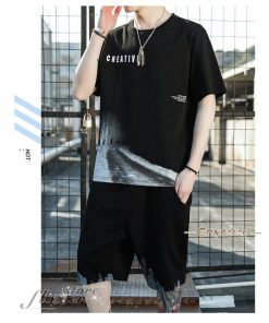 上下セット ジャージ メンズ 夏 スポーツウェア セットアップ 吸水速乾 夏服 涼感 通気性 薄手 半袖 ルームウェア おしゃれ Tシャツ パンツ * ジャージ上下セット