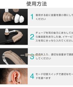 軽量 左右両用 ハウリング抑制 USB充電式 騒音抑制 高齢者用  耳掛け型集音器 両親 耳かけ  充電式 デジタル デジタル補聴器 * 補聴器本体