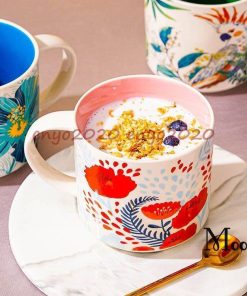 マグカップ 北欧 おしゃれ コーヒーカップ 大きい 陶器 ハンドメイド 朝食カップ ティーカップ 大容量 コップ カフェマグ キッチン雑貨 450ml 食器 磁器 洋食器 * マグカップ