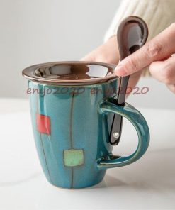 350ml 北欧 コーヒーカップ 陶器 カフェマグ 大容量 食洗機/電子レンジ/オーブン対応 コップ ティーカップ キッチン雑貨 おしゃれ ハンドメイド マグカップ 4色 * マグカップ