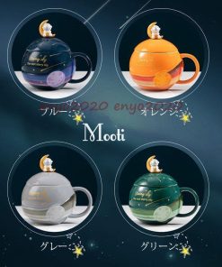 マグカップ 北欧 おしゃれ 宇宙飛行士柄 コーヒーカップ 大きい 陶器 ハンドメイド ティーカップ 大容量 コップ カフェマグ 洋食器 420ml キッチン雑貨 和食器 * マグカップ