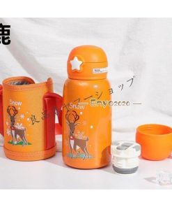 水筒 子供  2way ストロー 水筒 軽い  おしゃれ コップ付き 保温 保冷 通園 通学 550ml キッズ 男の子 女の子 カバー付 ボトル * 子ども用水筒