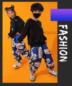 キッズ ダンス衣装 トップス パンツ ヒップホップ シャツ 女の子 男の子 HIPHOP ブラック ホワイト 子供 団体服 大きい 応援団 演出 文化祭 発表会 イベント * レッスンウエア